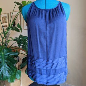 Ann Taylor Loft Navy/Purple Sleeveless Top